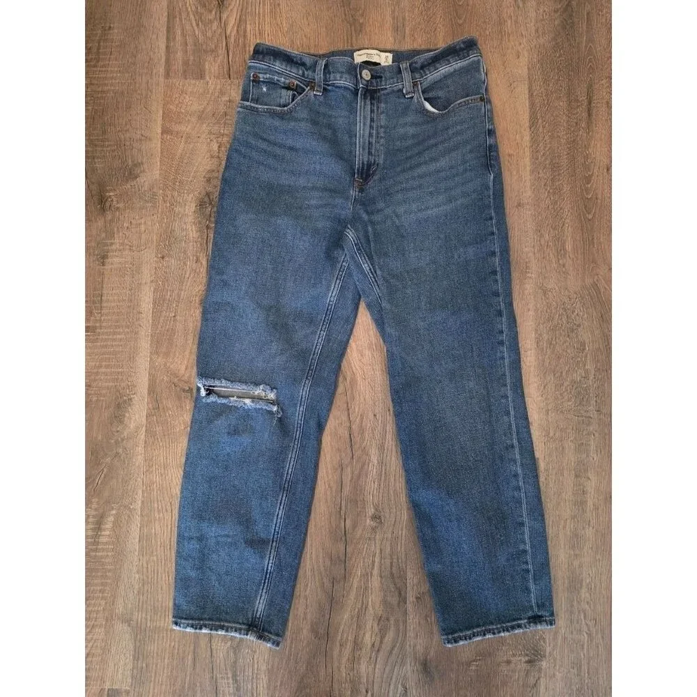 Abercrombie & Fitch The Mom High Rise Ankle Jeans Size 6 Short GUC - Picture 1 of 11